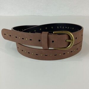 FRYE AND CO. Brown and Gold Belt with Classic Buckle | L